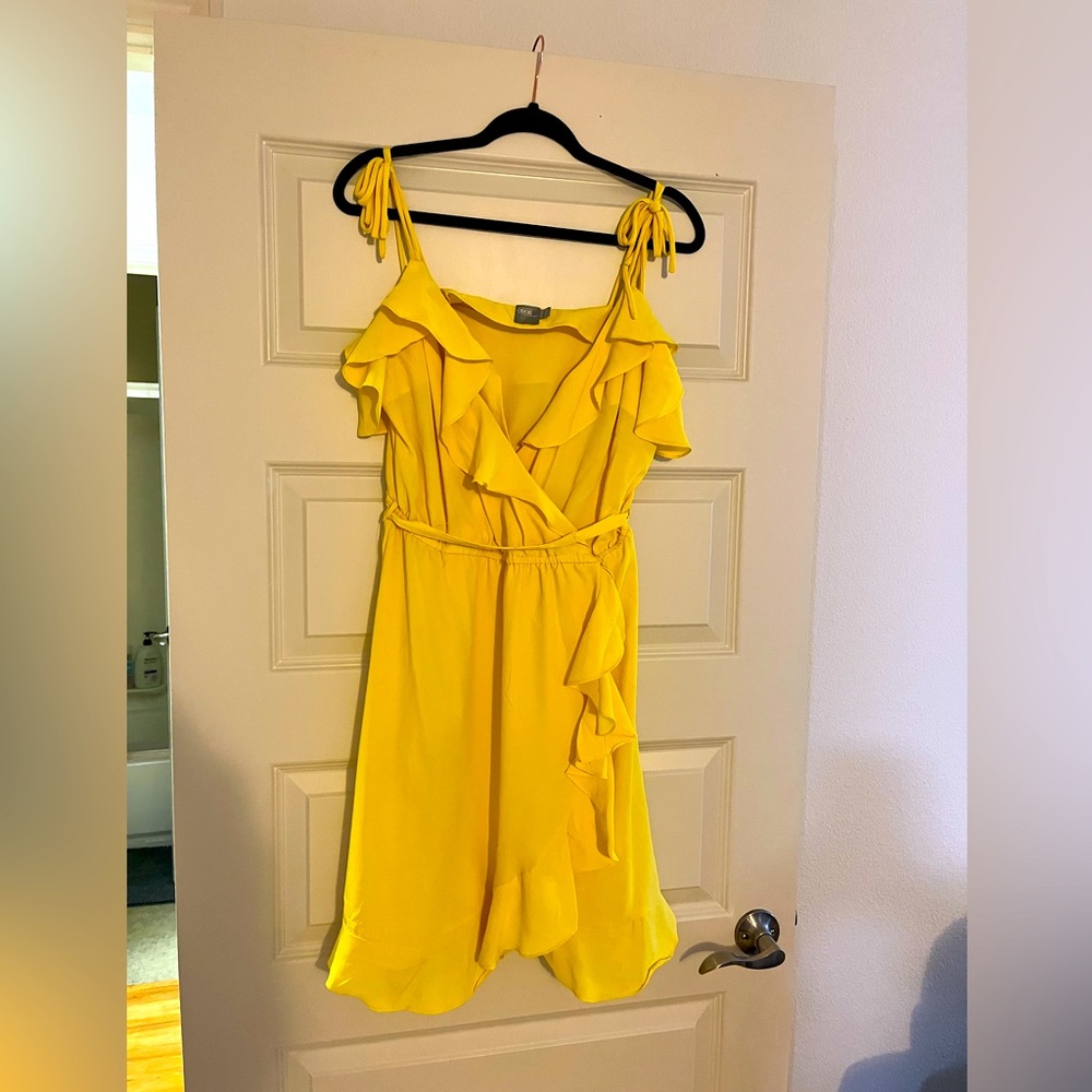 Yellow Chiffon Tie strap Asos mini dress